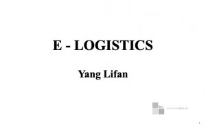 Giáo trình E - Logistics